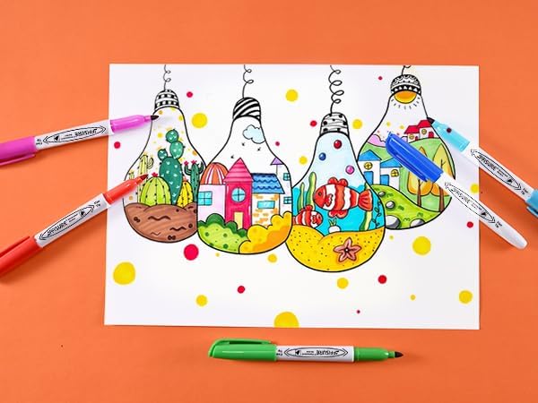 Affisure 12 Colors Permanent Markers, 144 Pack colored marker sets, Assorted Colors Marker,Fine Point, Permanent Markers Bulk, Fast Dry, Waterproof, work on Plastic, Glass, Metal, Wood and Stone