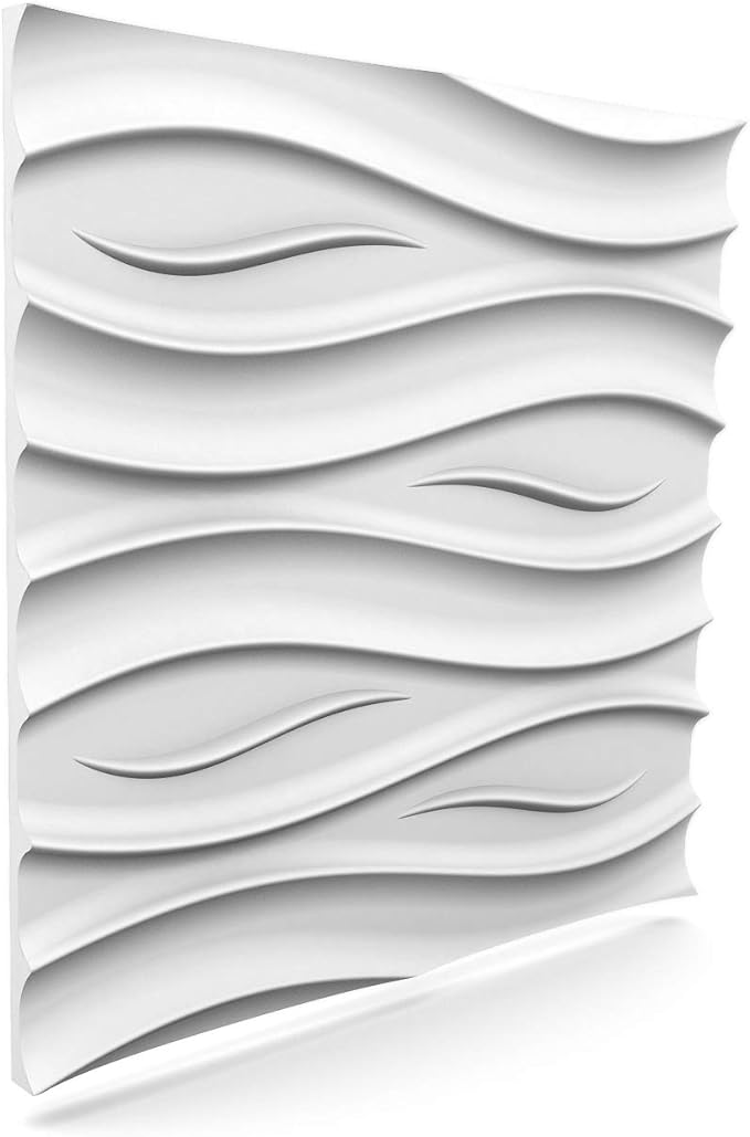 À LA MAISON CEILINGS OC-SWP-PW Ocean Foam DIY Seamless Wall Panels (Case / 48 sq.ft) White
