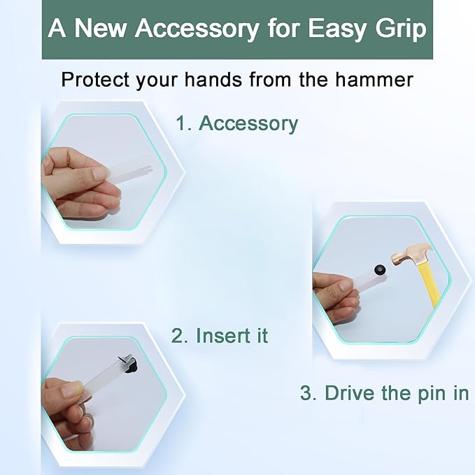 60 PCS Double Headed Picture Hanging Nails, Wall Hangers Without Nails, Thumb Tacks for Wall Hangings Picture, Renter Friendly Decor Push Pins for Tapestry Frame Art