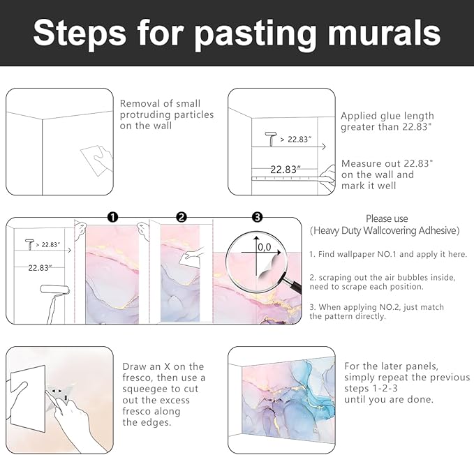 YIHWM -Coloured Marbled Fabric Wallpaper Abstraction Golden Art Living Room Bedroom Bathroom Wall Mural- 183"x120"( not Peel and Stick)