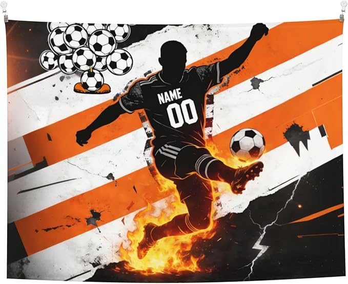 Zufygsni Personalized Sports Theme Wall Tapestry Custom Name With Number Decor For Bedroom Room And Dorm