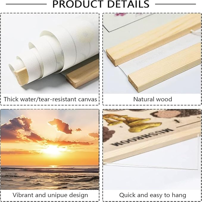 3pcs Beach Canvas Wall Art, Canvas Art with Frames, For Office Home Decor Bedroom Living Room Wall Decor. (Red Beach 29L x 20W, Framed)