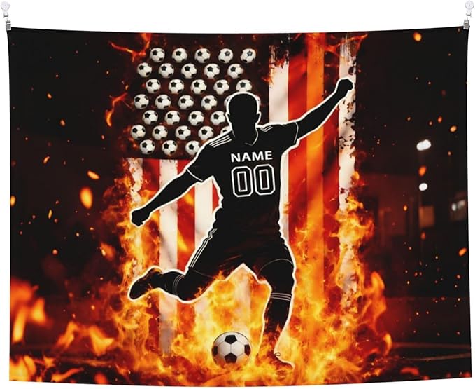Zufygsni Personalized Sports Theme Wall Tapestry Custom Name With Number Decor For Bedroom Room And Dorm