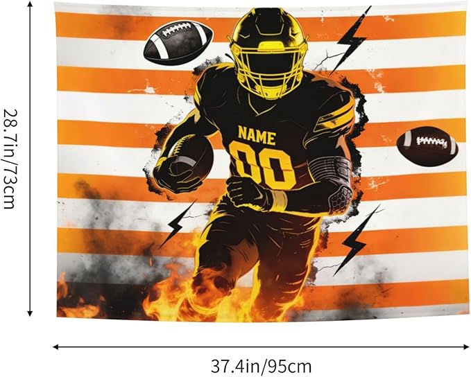 Zufygsni Personalized Sports Theme Wall Tapestry Custom Name With Number Decor For Bedroom Room And Dorm
