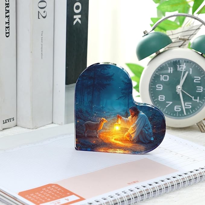 "Christian Appreciation Gifts For Women Plaque - Inspirational Jesus and Lamb Decor, Spiritual Gift for Women, Ideal for Birthdays, Baptism, or Home Decorations, Perfect for Mom, Sister, Friend, or Coworker, Religious Keepsake for Females" (4"x4")D-239