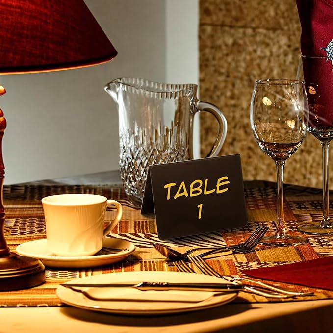 40 Pack Reusable Mini Chalkboard Signs, Food Labels for Party Buffet Catering Supplies, 3.9x2.7 Inch Black Buffet Display Tent Cards with V-Shaped Design