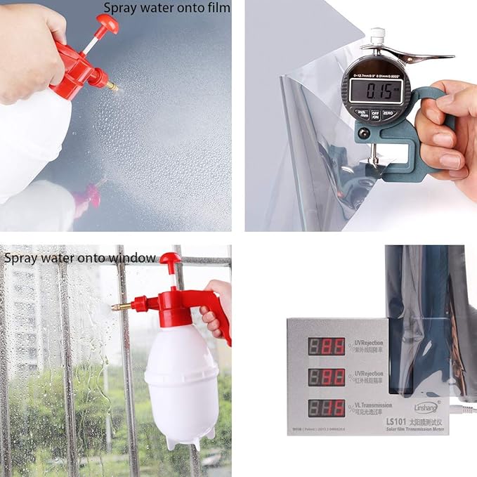 WPCTEV Window Film One Way Mirror Film Daytime Privacy Static Non-Adhesive Decorative Heat Control Anti UV Window Tint for Home and Office, Gold Silver 35.4 Inch x 6.5 Feet