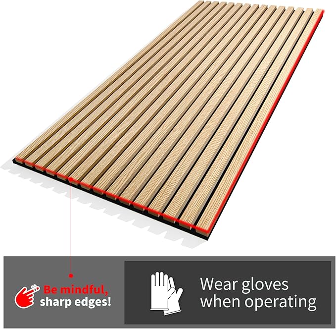 Art3d 4-Piece Wood Slat Acoustic Panels for Stylish Decor and Noise Reduction, 3D Textured Panel for Ceiling and Wall, White Elm