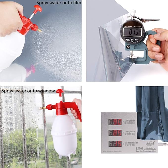 WPCTEV Reflective Window Film Mirror One Way Daytime Privacy Anti UV Static Cling Window Film Removable Decorative Screen Stickers Blue & Silver 6 Mil 35.4 Inch x 20 Feet