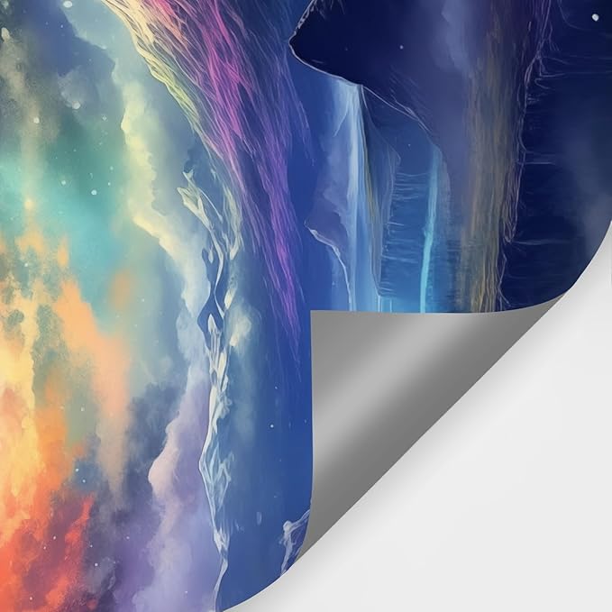 Zeeko Fantasy Galaxy Mountain Wall Mural Peel and Stick 148" W x 98" H Colorful Canvas Waterproof Self Adhesive Removable Wallpaper for Gaming Room Bedroom Large Wall Decor