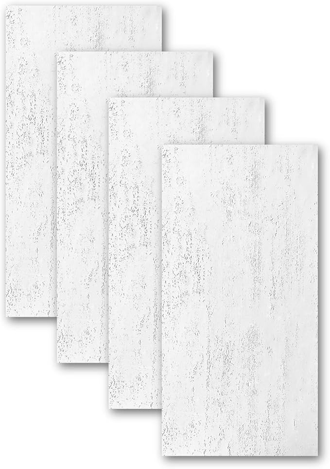 3D Wall Panels Faux Stone Wall Panel for Exterior/Interior Wall, MCM Walls Natural 4PCS 47.2"x23.6" / 30.94 sq ft (Travertine Stone White)