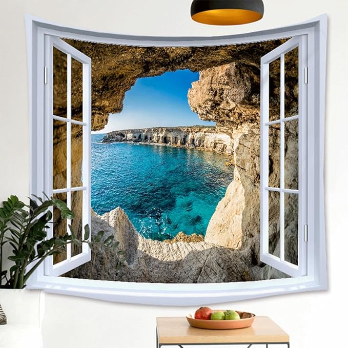 XIUYINHS Nature Forest Tapestry,Scenery Wall Tapestres,Mountain Tree Tapestry,for Home Office Dorm Indoor and Outdoor Decoration Large Size 59"(W) x59(L) GTCH(77)