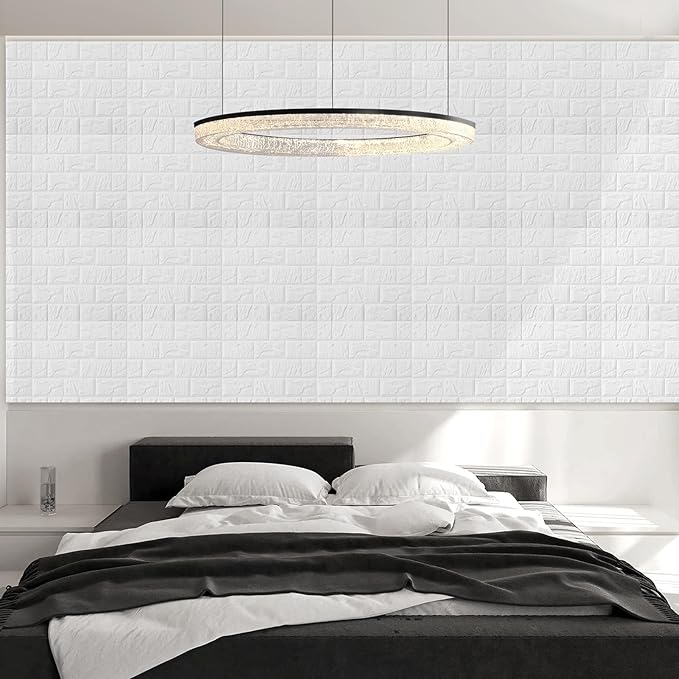 10 Pcs 9.7 Sq ft 3D Wall Panels Peel and Stick, 7mm Thickened 3D Wall Panel Foam Brick 11.8 * 11.8 in 3D Imitation Brick Wallpaper Stone Wall Panel Foam Brick Self-Adhesive Wallpaper