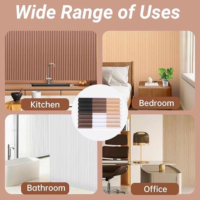 3D Wall Panels for Interior Wall Decor 16 Pack 48"x 6", WPC Grey Oak Accent Wall Panels Decorative Covering Wainscoting Panels, Slat Wall Paneling for Bedroom, TV Wall Decor for Living Room