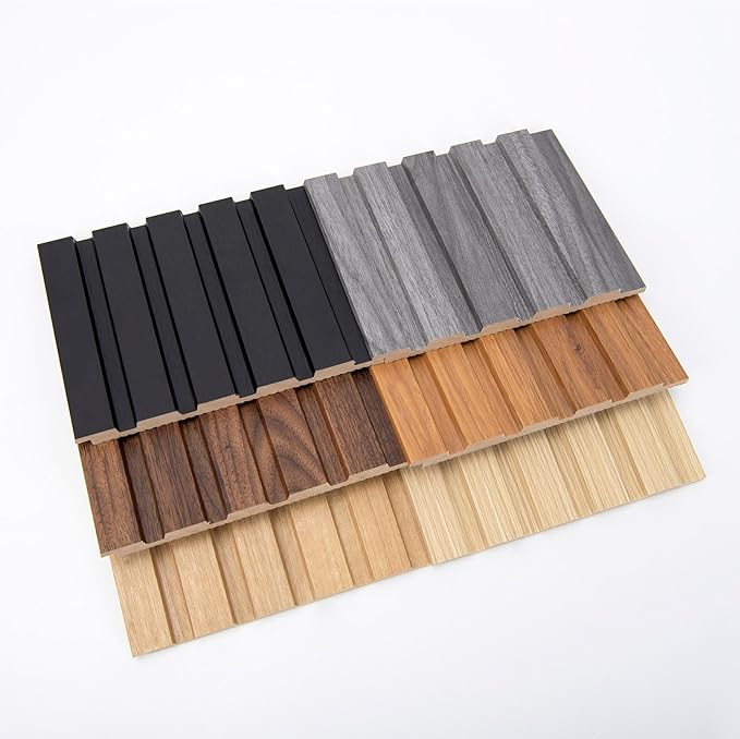 Art3d 6-Pieces Wood Slat Panels for Stylish Interior Decor and Ceiling Decoration, MDF 3D Textured Panel for Ceiling and Wall,Size 94.6 x 7.4 in-Sample