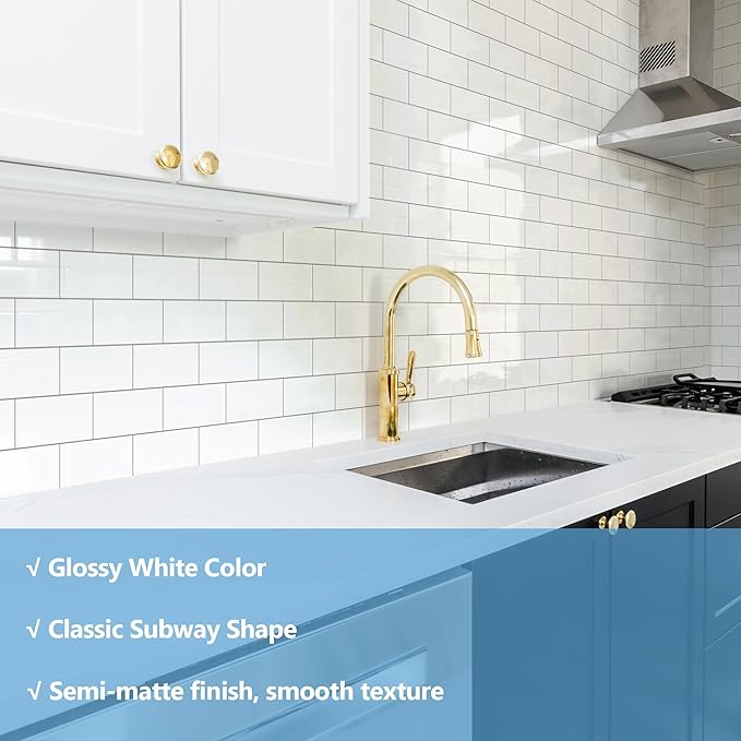 20-Pack Peel and Stick Tile Backsplash 11.8"X11.8" PVC Wall Tiles, Stick on Backsplash for Kitchen, Bathroom Tile, Fireplace, Laundry Table in Polished Marble White