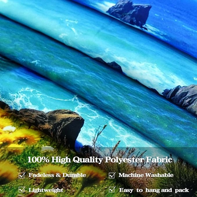 Zussun Nature Mountain Tapestry Coastal Mountain Grassland Tapestry for Bedroom Aesthetic Blue Ocean Landscape Large Tapestries Wall Hanging for Dorm Living Room Decor 80 x 60 Inch