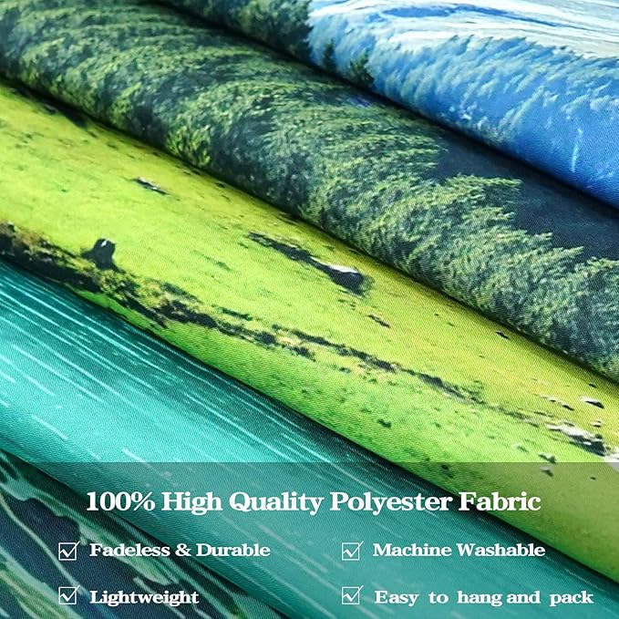 Zussun Nature Forest Mountain Tapestry Lush Green Pine Tree Lake Tapestry for Bedroom Aesthetic Meadow Mountain Landscape Large Tapestries Wall Hanging for Dorm Living Room Decor 80 x 60 Inch