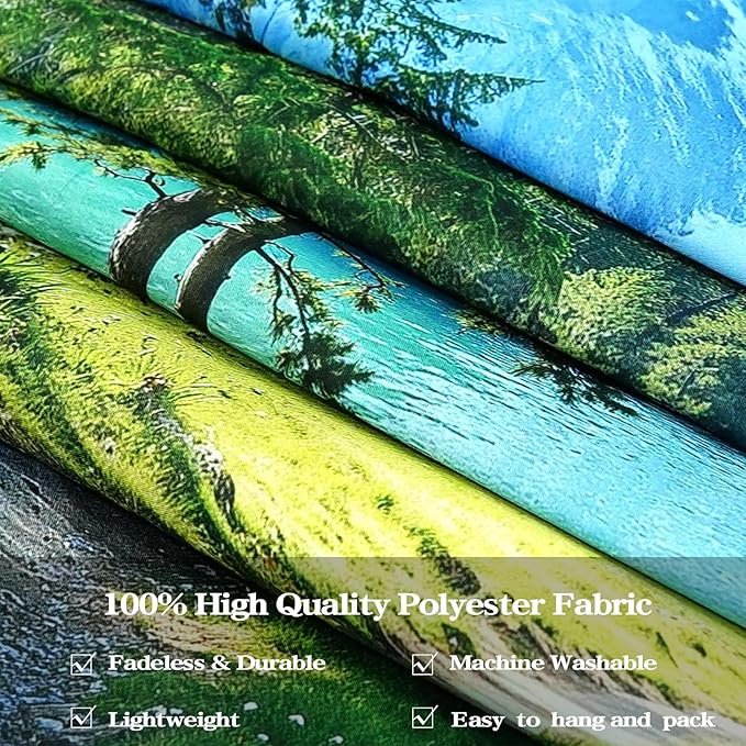 Zussun Nature Mountain Forest Tapestry Daisy Flower Path Turquoise Lake Tapestry for Bedroom Aesthetic Snowy Mountain Landscape Small Tapestries Wall Hanging for Dorm Living Room Decor 48 x 36 Inch