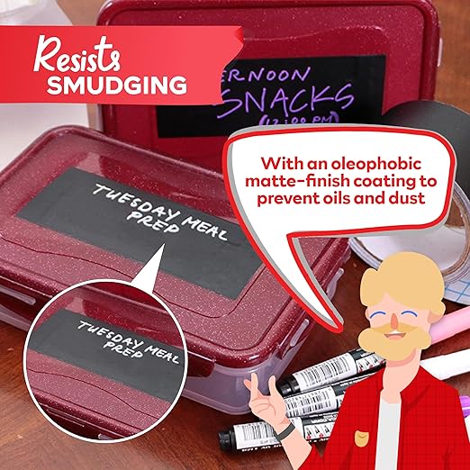 XFasten Black Chalkboard Tape Removable, 2-Inch x 30-Foot, Black, Smudge Resistant Sticky Chalkboard Label Duct Tape