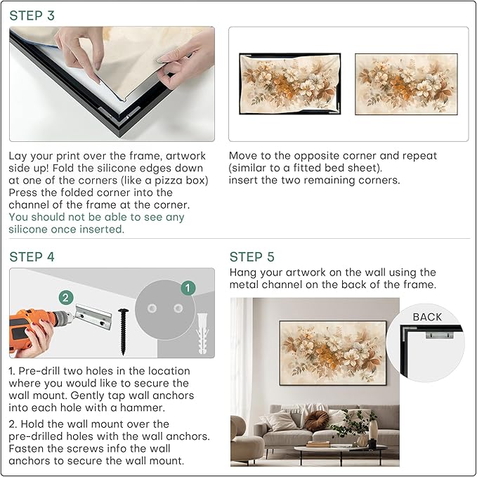 36"x60" XL Framed Wall Art - Decor Floral Earthy Tones and Soft Petals (Frame Assembly Required)