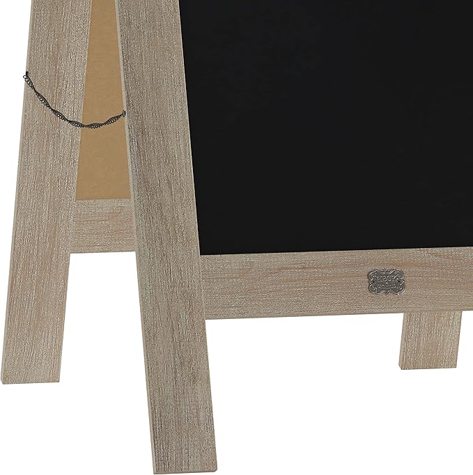 A Frame Chalkboard by HBCY Creations: 40x20 Solid Wood A-Frame Sign Light Wash Double-Sided Magnetic Board, Chalkboard Menu Board, for Restaurants, Cafés, Weddings - Heavy Duty Hinges