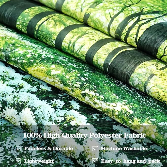 Zussun Nature Forest Tapestry Green Tree Woodland White Flower Path Tapestry for Bedroom Aesthetic Sunshine Landscape Small Tapestries Wall Hanging for Dorm Living Room Decor 48 x 36 Inch