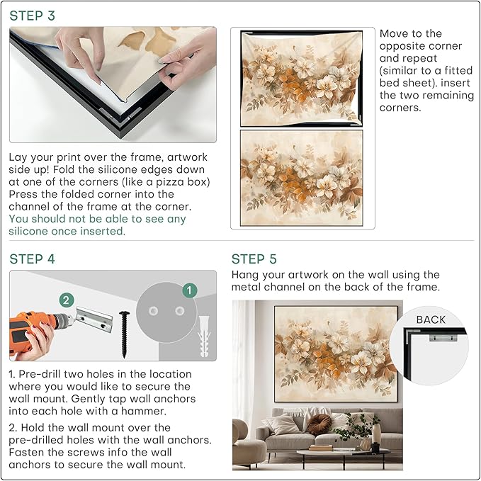 36"x46" XL Framed Wall Art - Elegant Whimsical White Flower Bouquet (Frame Assembly Required)