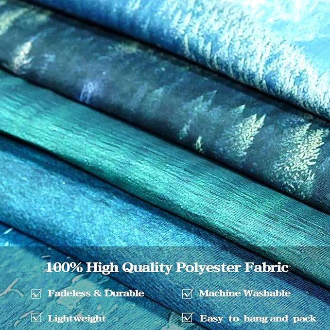 Zussun Nature Forest Mountain Tapestry Green Emerald Lake Pine Tree Tapestry for Bedroom Aesthetic Snowy Peaks Landscape Large Tapestries Wall Hanging for Dorm Living Room Decor 80 x 60 Inch