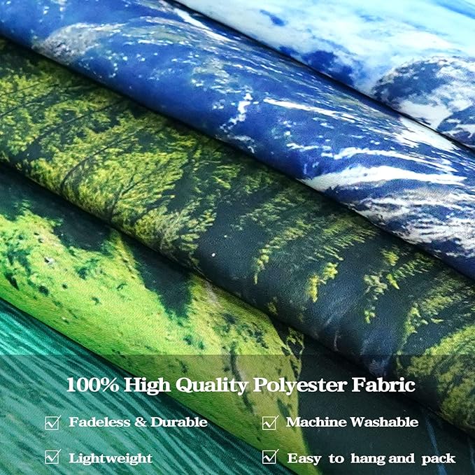 Zussun Nature Mountain Forest Tapestry Green Pine Tree Stream Wall Tapestry for Bedroom Aesthetic Wooden Cabin Snowy Landscape Large Tapestries Wall Hanging for Dorm Living Room Decor 80 x 60 Inch