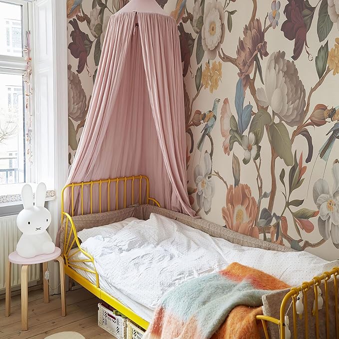 Zeeko Beige Floral Mural Peel and Stick Wallpaper Removable Vintage Wallpaper Large Art Decor for Bedroom Livingroom Home 118'' x 65''