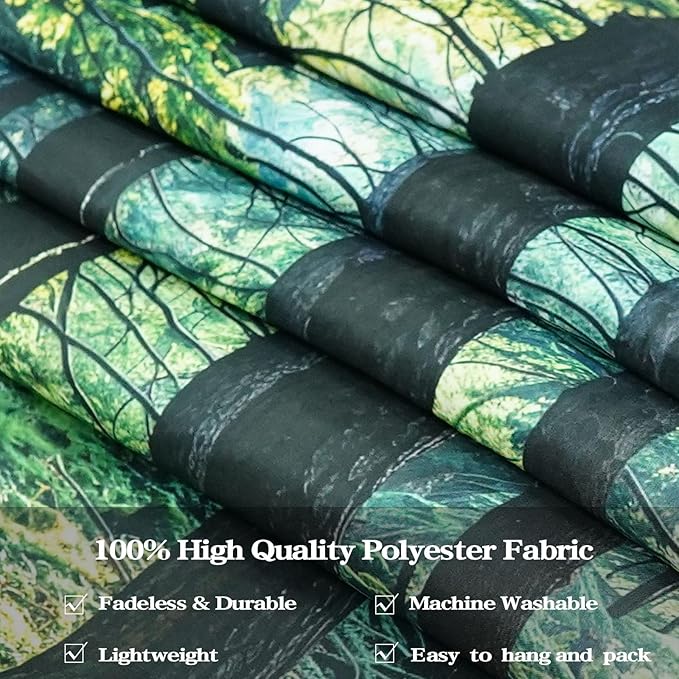 Zussun Nature Forest Tapestry Green Woodland Tree Wall Tapestry for Bedroom Aesthetic Sunshine Landscape Small Tapestries Wall Hanging for Dorm Living Room Decor 48 x 36 Inch