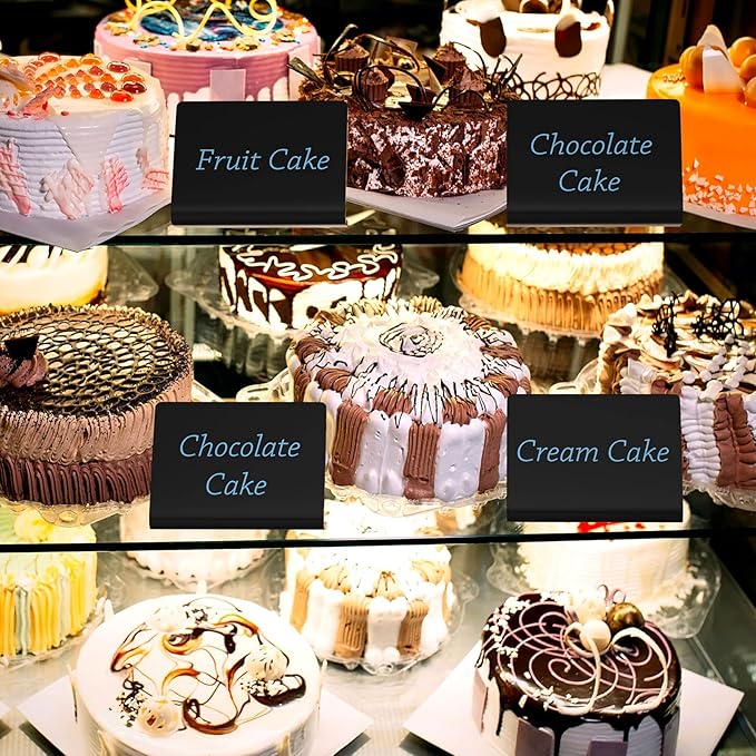 10 Pack Acrylic Mini Chalkboard Signs for Food, AITEE Black Mini Tabletop Chalkboard Signs, Small Buffet Chalkboards Signs for Weddings, Birthday Parties, Message Board Signs, Buffet,Bakery and Retail