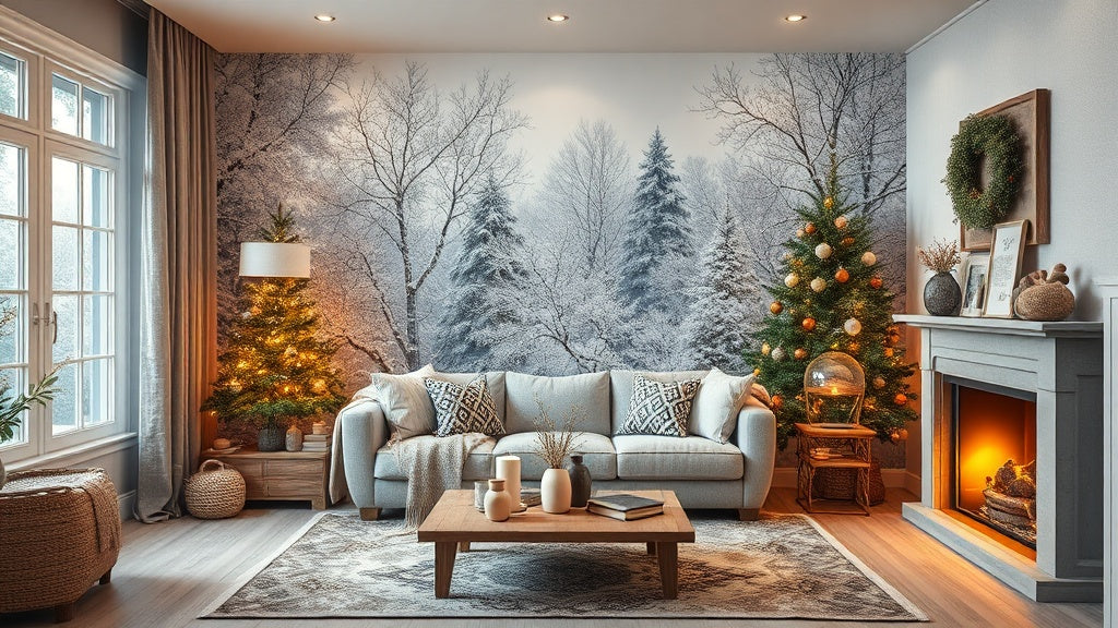 Winter Peel and Stick Wallpapers from $14.52 for Cozy Spaces