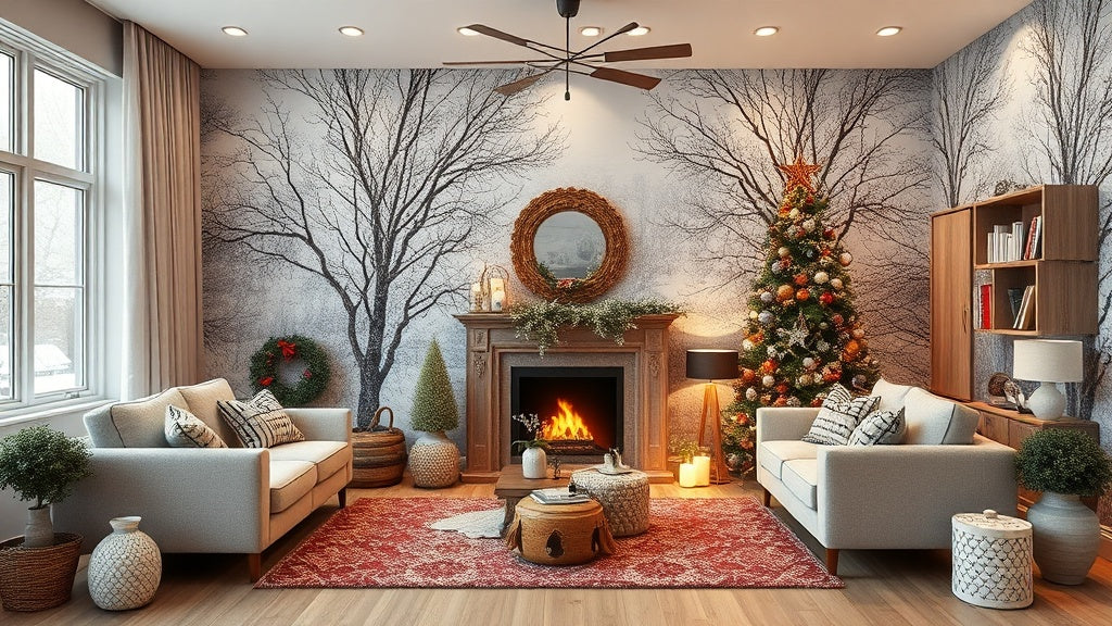 Winter Peel and Stick Wallpaper Solutions from $14.52 for Cozy Homes