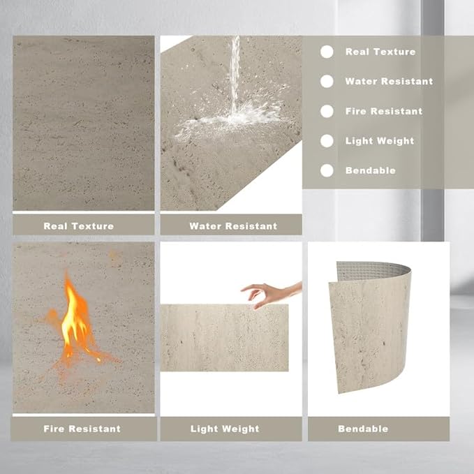 3D Wall Panels - 4PCS 47.2"x23.6" Faux Stone Wall Covering - MCM Modified Clay Material for Home Art, Accent Brick, Modern Exterior/Interior Decoration, Covering 31 sq.ft TV