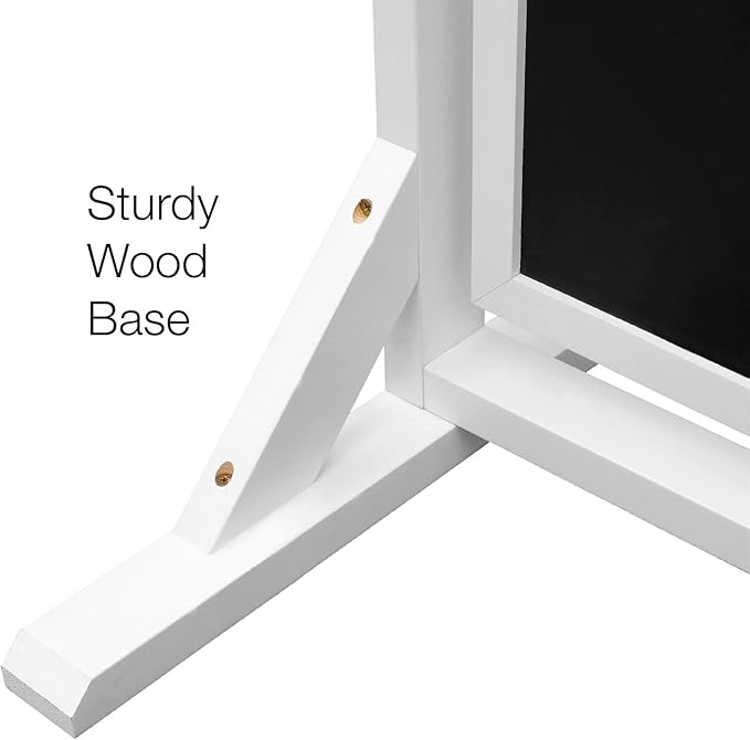 30"x21" Swinging Wood Chalkboard (White)