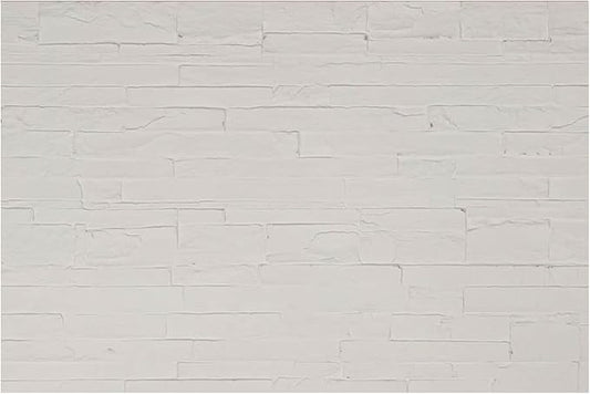 3D Wall Panels - 1PCS 7.9"x11.8" Faux Stone Wall Covering - MCM Modified Clay Material for Home Art, Accent Brick, Modern Exterior/Interior Decoration, Sample-Reef White