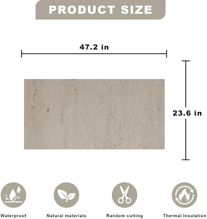 3D Wall Panels - 4PCS 47.2"x23.6" Faux Stone Wall Covering - MCM Modified Clay Material for Home Art, Accent Brick, Modern Exterior/Interior Decoration, Covering 31 sq.ft TV