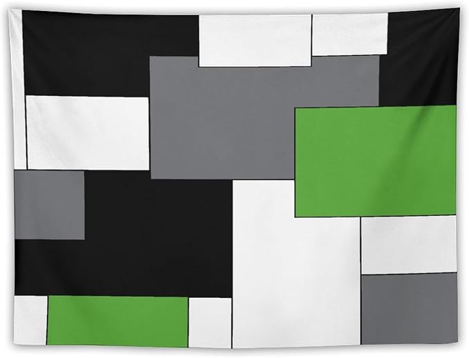 ZhiRain Black,Grey,Green,White Tapestry Wall Hanging Geometry Pattern Digital Print Multicolor Tapestries Home Decor for Living Room Bedroom Farmhouse Apartment Dorm 30"x40"