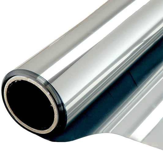 WPCTEV Window Film One Way Mirror Film Privacy Static Non-Adhesive Decorative Heat Control Anti UV Window Tint for Home and Office Silver 6 Mil 35.4 Inch x 16.4 Feet