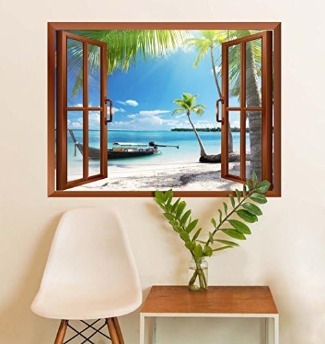 wall26 Boat on The Oceanside Removable Wall Sticker Wall Mural - 24"x32"