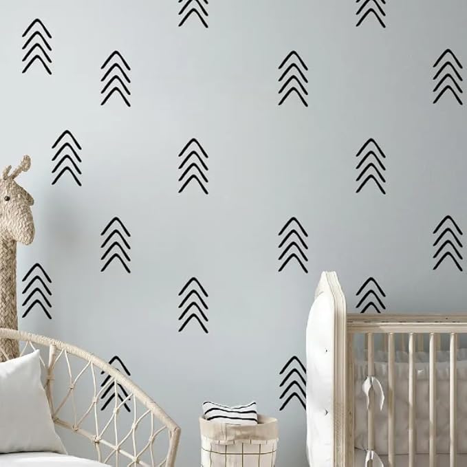 12x36 Inch Set Arrow Wall Stickers - DIY Boho Wall Decal Mural Set - 32 Pcs Stickers for Wall, Kitchen, Nursery, Office Decor - Great Gift Idea - Each Sticker 3x2.5 Inch (Arrow Black)