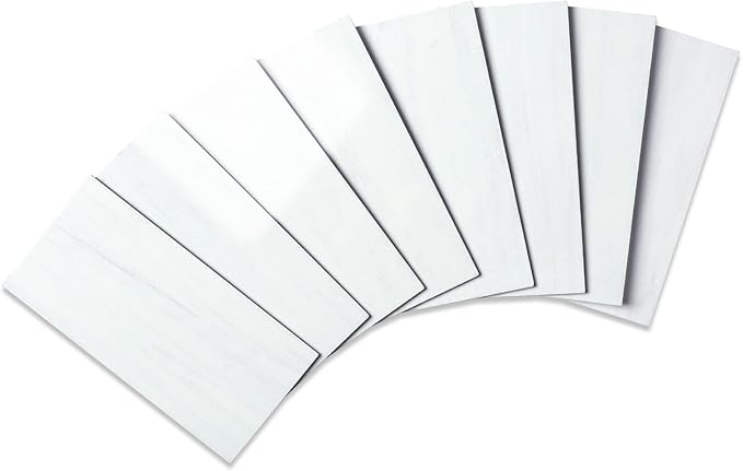 Yipscazo 2025 New Upgrade Peel and Stick backsplash 3 x 6 Inches 3D PVC Composite Wall Tile Stick on Backsplash Tile for Kitchen Bathroom (Polished Marble White Grey, 160 Pieces)