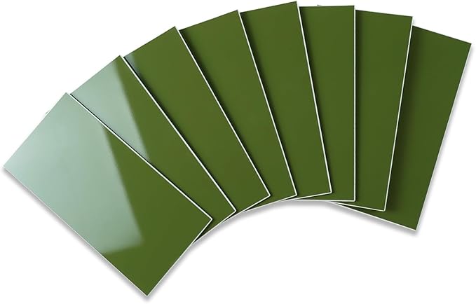 Yipscazo Peel and Stick backsplash 3 x 6 Inches 3D PVC Composite Wall Tile Stick on Backsplash Tile for Kitchen Bathroom, Laundry Room, Fireplace(Polished Marble Green, 2 Pieces)