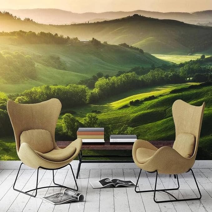 YTTBDBD Prairie Mountains Large Support Customization Wall Mural, Natural Scenery Bedroom Wallpaper Mural Living Room Wall Decor for Kids Room-Not Self-Adhesive-169.3" W x 118.2" H/430x300cm-Silk
