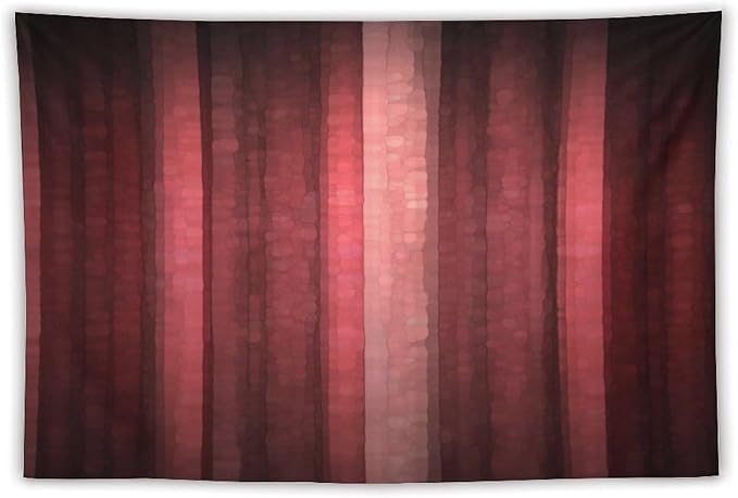 ZhiRain Red Striped Tapestry Wall Hanging Burgundy Marron Modern Vintage Abstract Mosaic Glass Texture And Dark Stripe Tapestries Home Decor for Living Room Bedroom Apartment Farmhouse 40"x60"
