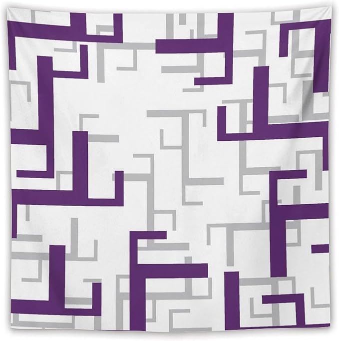 ZhiRain Purple And White Tapestry Wall Hanging Modern Geometric Spa Tapestries Home Decor for Living Room Bedroom Farmhouse Apartment Dorm 60"x60"