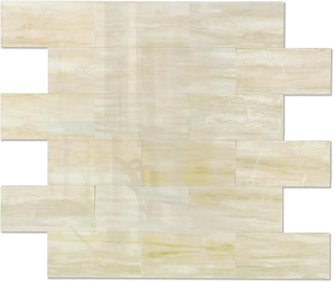 1-Pack Peel and Stick Tile Backsplash 12"X12" PVC Wall Tiles, Stick on Backsplash for Kitchen, Bathroom Tile, Fireplace Décor, Laundry Table, Stair Decals in Light Orange