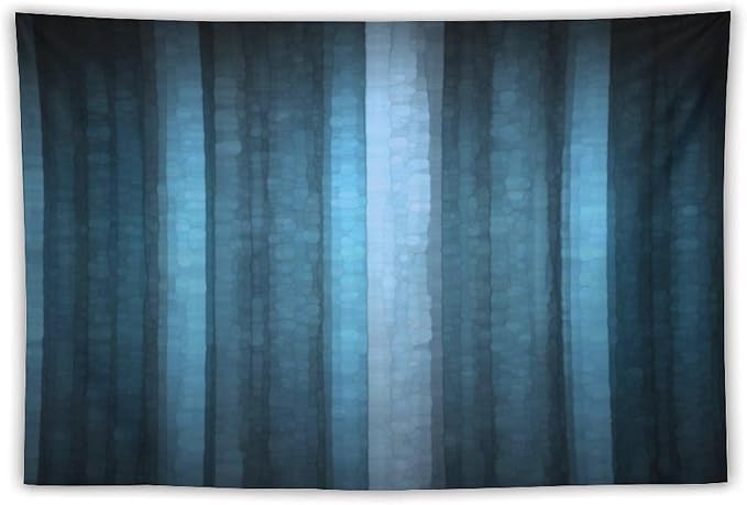 ZhiRain Blue Striped Tapestry Wall Hanging Modern Elegant Neon Blue Abstract Mosaic Glass Texture Dark Stripe Art Tapestries Home Decor for Living Room Bedroom Apartment Farmhouse 60"x90"